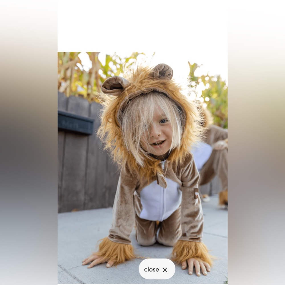 Tipsy Elves Brown and White Plush Lion Kids Costume